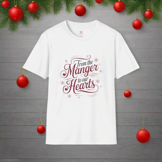 From The Manger To Our Hearts Unisex Softstyle T-Shirt